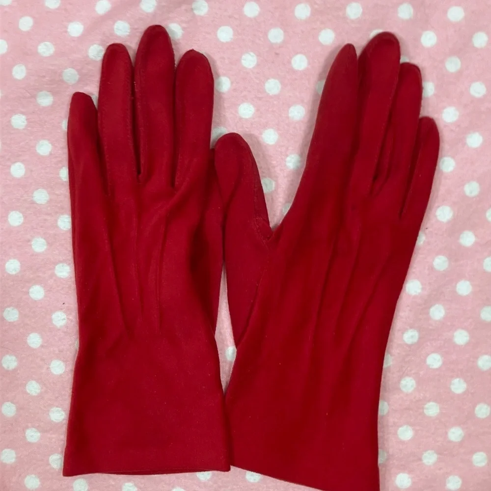 Vintage Anne Klein II Isotoner Red Gloves OS